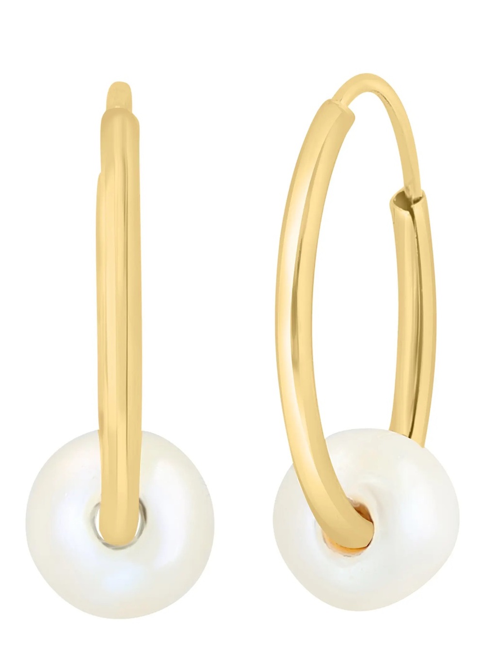 Gold Pearl Hoop Earrings by Effy